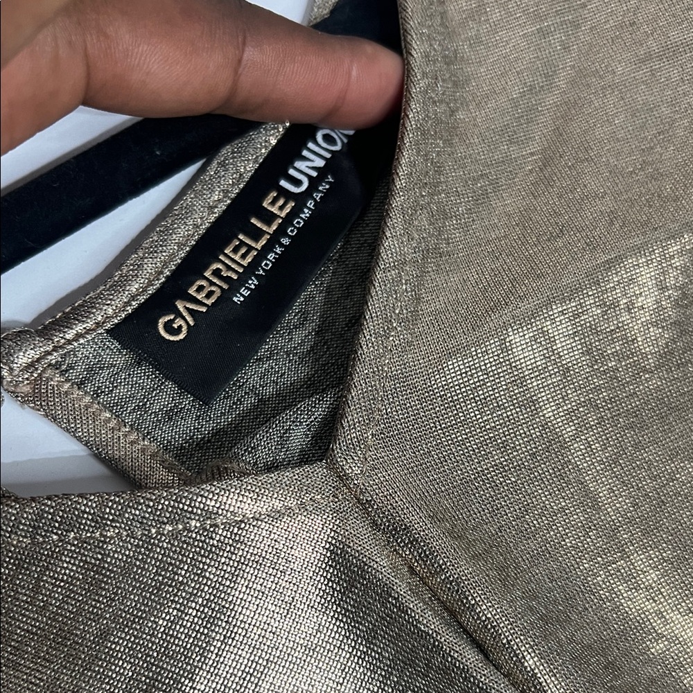 Gabrielle Union Gold Twist-Front Crop Top size L - Picture 3 of 12